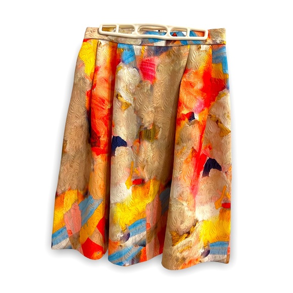 Colorful Watercolor Brocade A-Line H&M Skirt High-waisted size 8/10 M - Picture 2 of 8